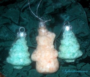 Christmas Ornaments filled with Bath Salt