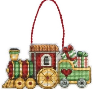 train cross stitch ornament kit